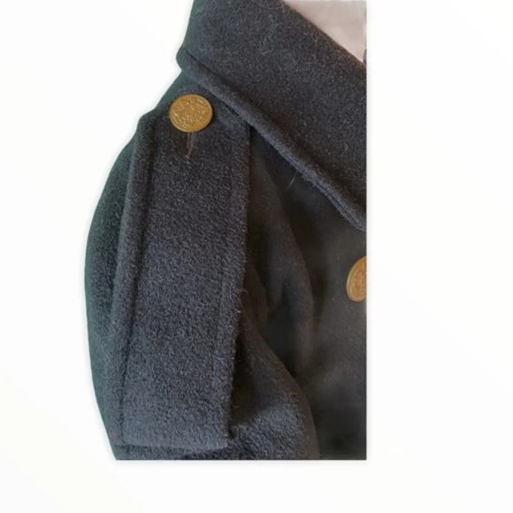 Albert Nipon Black Wool Pea Coat - Picture 12 of 16